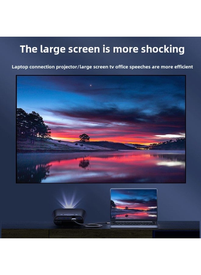 كابل صوت تحويل متبادل من النوع c إلى Dp ثنائي الاتجاه، كابل شاشة عرض 8k60hz للهاتف المحمول والكمبيوتر المحمول مع شاشة كبيرة C إلى Dp كابل اللون: سبائك الألومنيوم 2 M 【4K60HZ】】 - Image 4